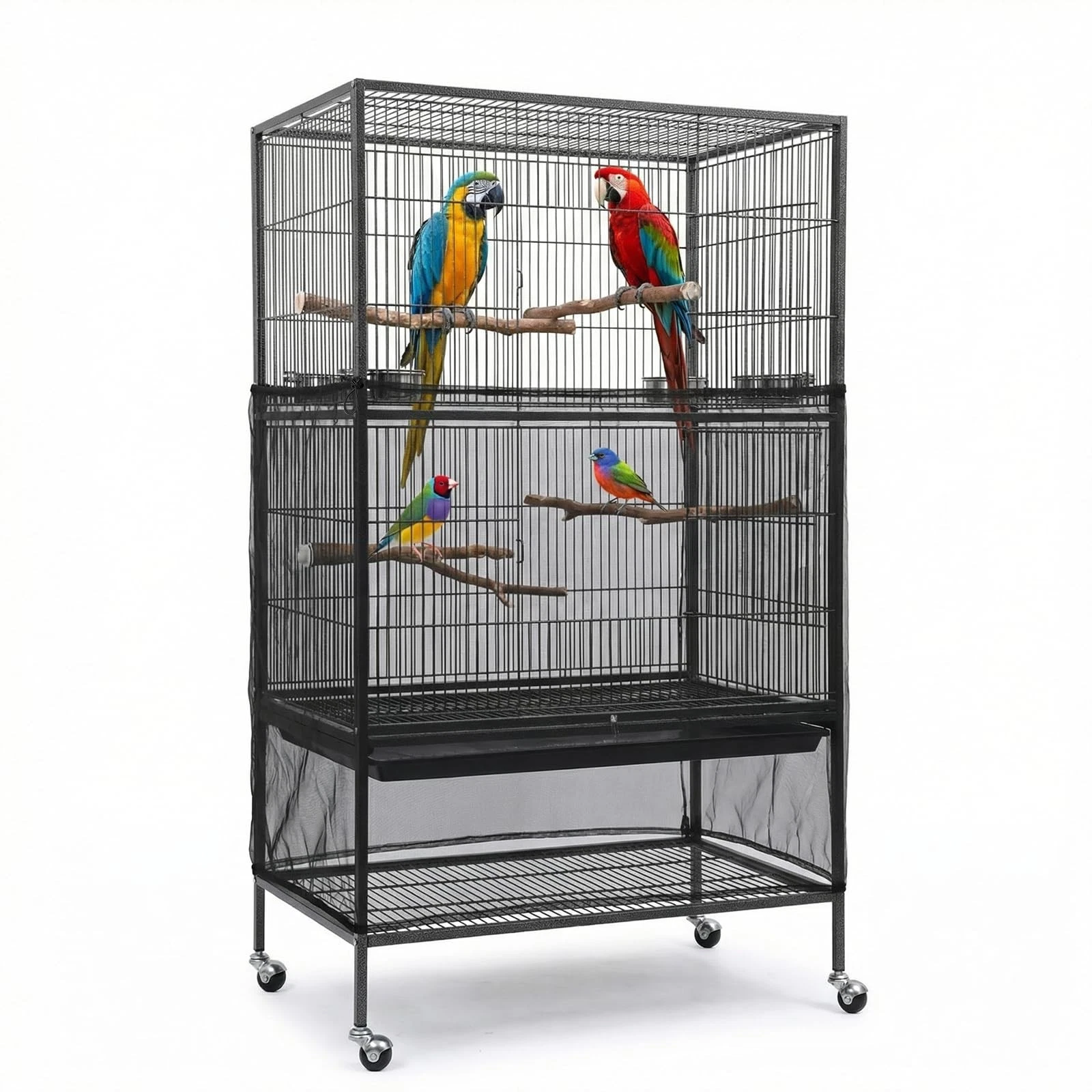 Large Bird Cage Cover Bird Cage Seed Catcher 118 x 31 Inches Adjustable Elast...