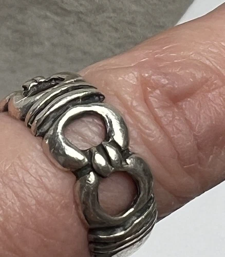 Vintage Sterling Silver Ring Open Design Approx Sz 8