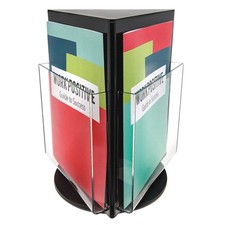 DEFLECTO 592804GR Rotating Literature Rack,13" H,Black 5VXY0