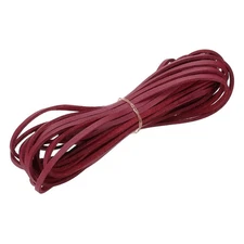 3 mm x 5.5 Yd Leather String Flat Leather Cord Red
