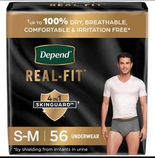 Depends Real Fit For Men Incontinence Underwear. Small/medium 56 Ct