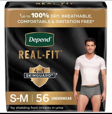 Depends Real Fit For Men Incontinence Underwear. Small/medium 56 Ct
