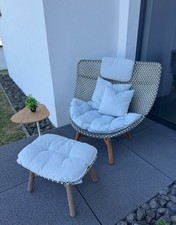 Dedon Mbrace Sessel mit Hocker pepper NP 4.520,00€ Gartenmöbel -20% Rabatt