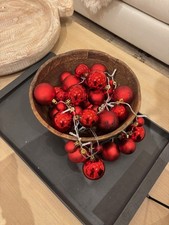 NEW Pottery Barn Red Ornament Garland Christmas String Lights White LED 6' NIB