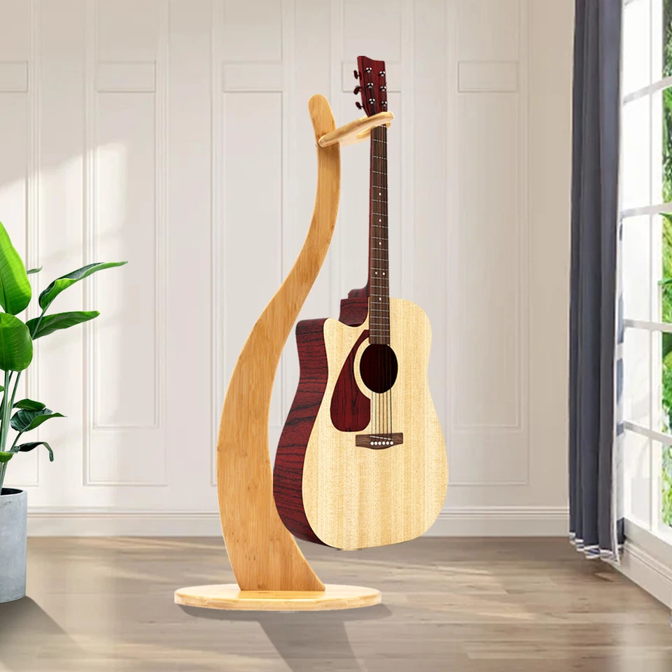 Soporte de guitarra Soporte de piso de guitarra de bambú Soporte de ukelele Soporte de guitarra EE. UU. Foto 2 de 4