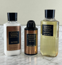 Bath  Body Works Whiskey Reserve Men's Lotion, Spray and Shower Gel 3-Pc Set