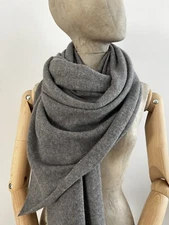 Pure cashmere scarf wrap 100% cashmere neck warmer color gray