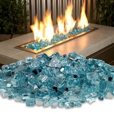 Hiland 10 LBS Reflective Sky Colored Fire Glass - AZ Patio Heaters