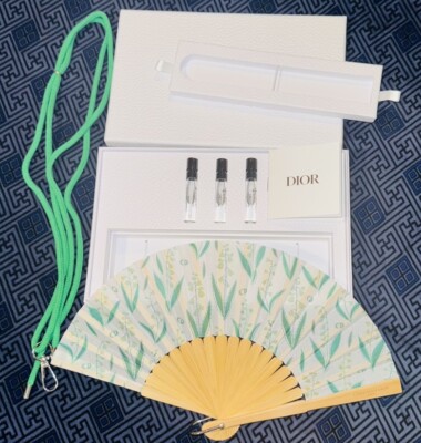 Dior FAN Lily Of The Valley & Lucky Fragrance Vials x 3 in White Gift Box Auth