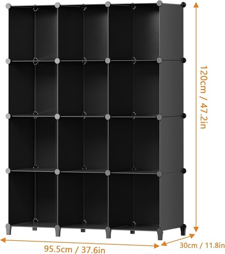 Flexible Black Cube Storage Organizer - Perfect for Bedroom, Closet & Office - Picture 5 of 11
