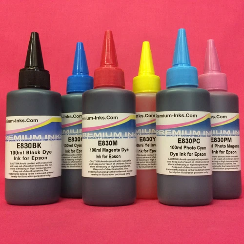 6x Ink Refill Bottles For Epson Stylus Photo R285 R360 RX560 RX585 RX685 Printer
