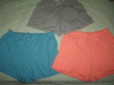 GUC Girls Size 10-12 14-16 Wonder Nation 3 Pair Cotton Play Shorts Orange Blue