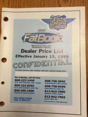 1999 Drag Specialties FatBook Dealer Price List Motorcycle Parts Harley ...