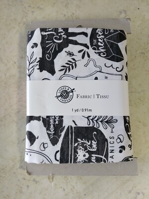 Loops & Threads Quilt Fabric 1 Yd Farmhouse Black & White 100% Cotton
