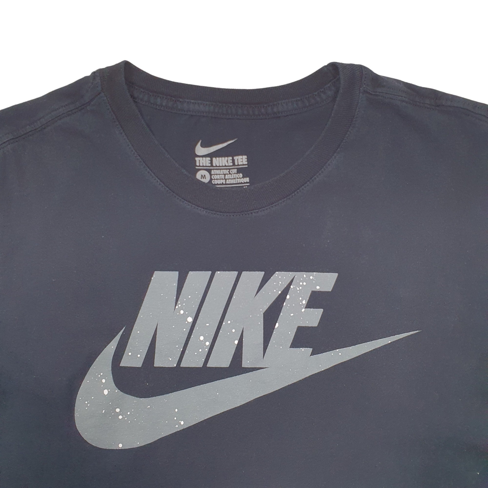 NIKE Black T Shirt Tee Spellout Short Sleeve Cotton Blend Mens M image 3