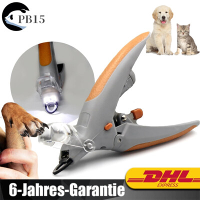 Nagelknipser Für Hunde Katzen Mit LED 5-fache Vergrößerung Rutschfesten Griffen