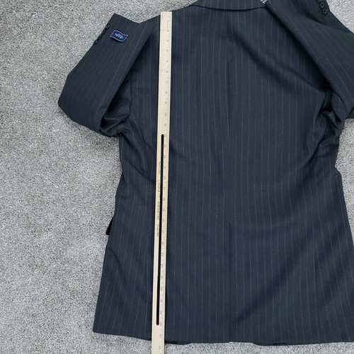 Chaps Suit Mens 42R Gray Pinstripe Wool 2 Piece 32x30 New - Picture 10 of 24