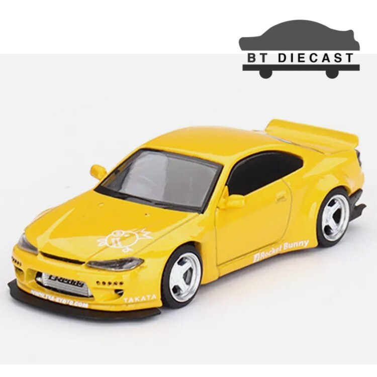 MINI GT NISSAN SILVIA S15 ROCKET BUNNY 1/64 DIECAST BRONZE YELLOW