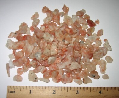 100+ TUMBLED TINY / SMALL NATURAL 0.2''- 0.6'' SUNSTONE CRYSTAL STONES ~ 104.3g *3