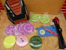 Disc Golf Bag lot 9 Discs Tripod Chair Backpack Towel mini