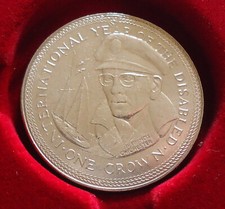 1981 Isle of Man 1 Crown Coin Francis Chichester Year of Disabled