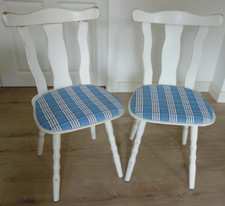 1 Stuhl Küchenstuhl Holz weiß Shabby Chic Landhaus Stil 70er Jahre - mehr da!!