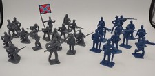 Lot of 28 CIVIL WAR Army Toy Plastic Soldiers Confederate North