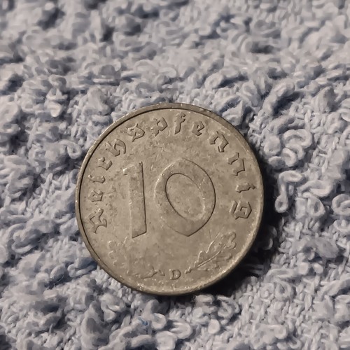Vintage 1941 World War 2 10 Reichspfennig German Coin