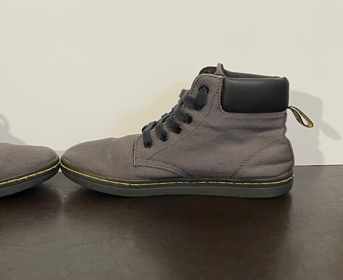 DOC MARTENS WOMENS 7 MAELLY AIR WAIR SHOES CHUKKA BOOTIE BOOTS GRAY CANVAS thumbnail 7