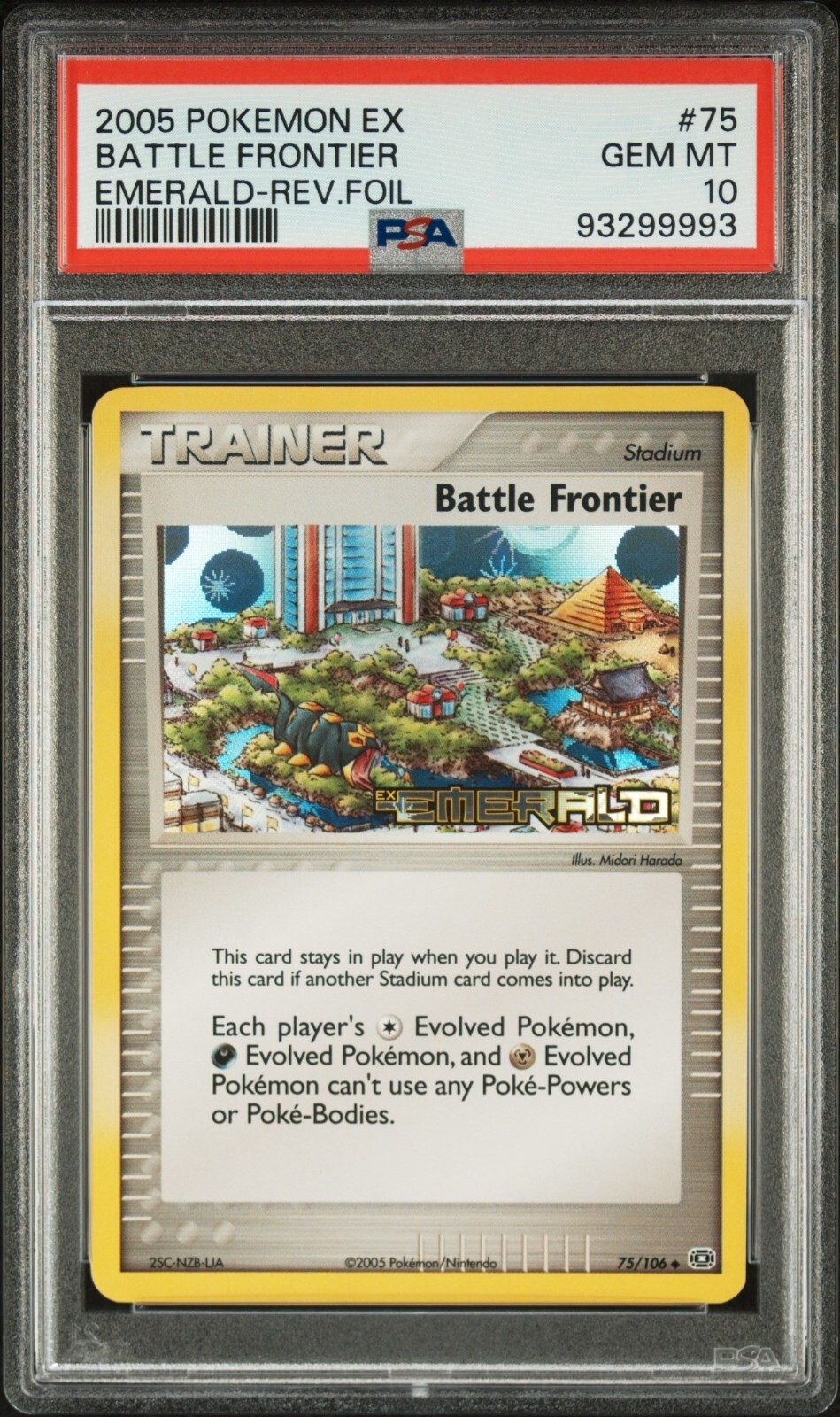 PSA 10 BATTLE FRONTIER #75 REVERSE HOLO FOIL - EX EMERALD. LOW POP!