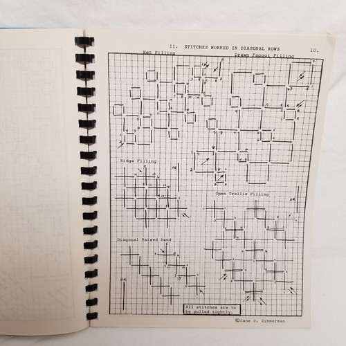 Signed PULLED THREAD EMBROIDERY STITCHES Book by Jane Zimmerman 1979 Whitework - Picture 7 of 7