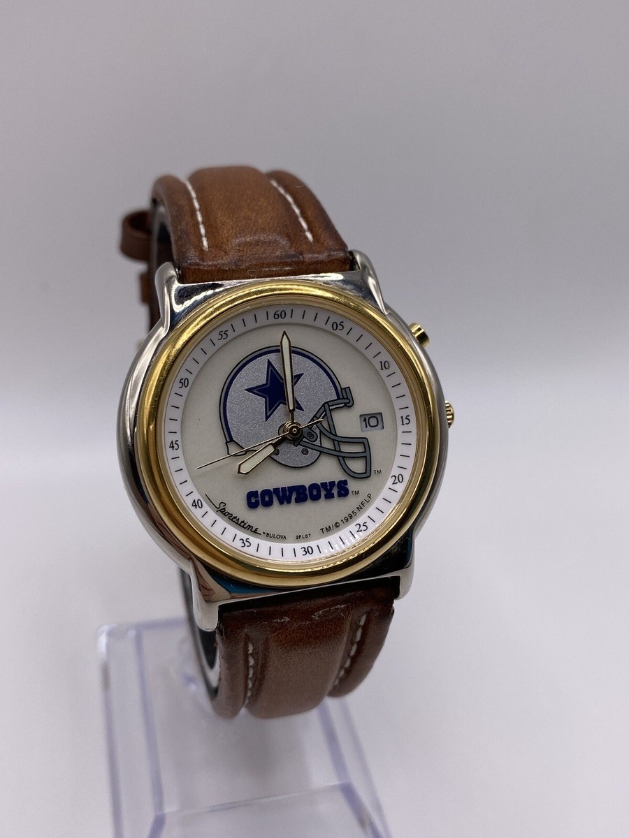 Vintage NFL Dallas Cowboys Bulova 1995 Sportstime Men's Watch New