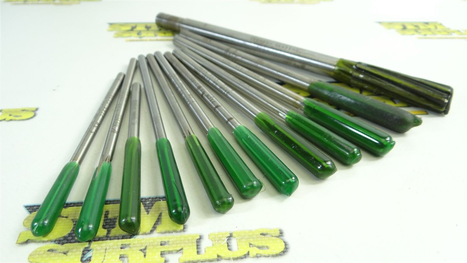 12 FRESHLY SHARPENED ASSORTED HSS CHUCKING REAMERS .2165" TO 16.02MM