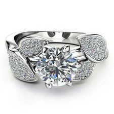 Elegant 925 Sterling Silver Fashion White Topaz Wedding Engagement Ring Size 9