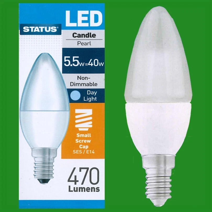 1X 5,5W (=40W) Ampoule LED Perle Bougie, Blanc Du Jour 6500K, Ampoules SES E14 - Photo 1/1