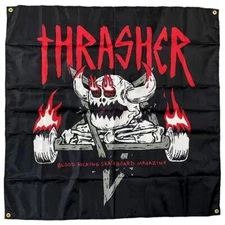 Thrasher x Toy Machine Skateboards Monster-Gram 48 x 48 Wall Flag Banner