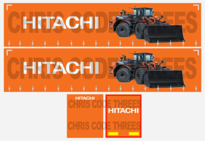 Code 3 selbstklebender Vinyl Anhänger Aufkleber - Hitachi - 1/50 1/76 1/148 1/87 1/64