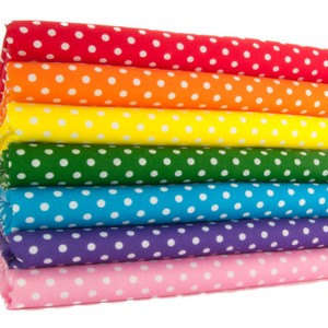 Fat Quarter Fabric Bundle RAINBOW PEA SPOT PINK BLUE Polycotton Craft Material | eBay