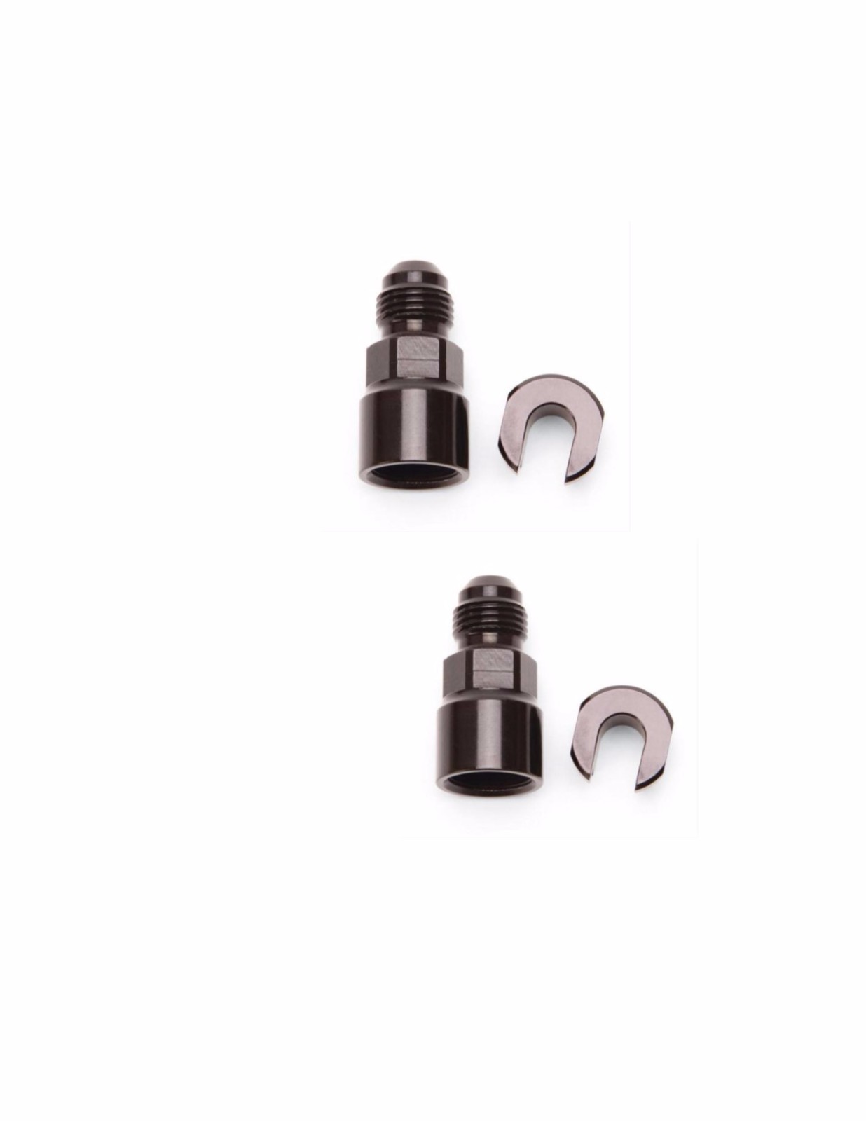 Corvette Fuel Rail Line Adapter Fittings AN6 BLACK THREAD ON Pair LT1
