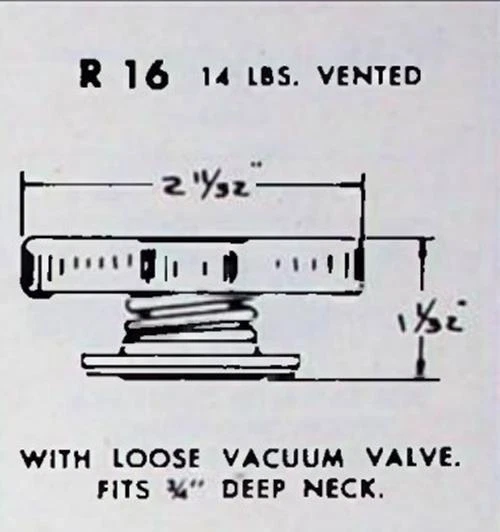 Tapa del radiador Stant 14 lb R-16 para Chrysler Imperial Dod Ply Lincoln más 1952-66 Foto 3 de 4