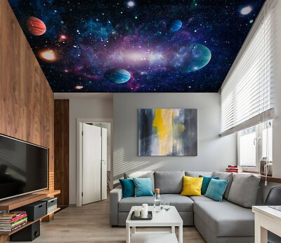 3D Planet Stars ZHU086 Ceiling Wall Paper Wall Print Decal Wall Deco Amy