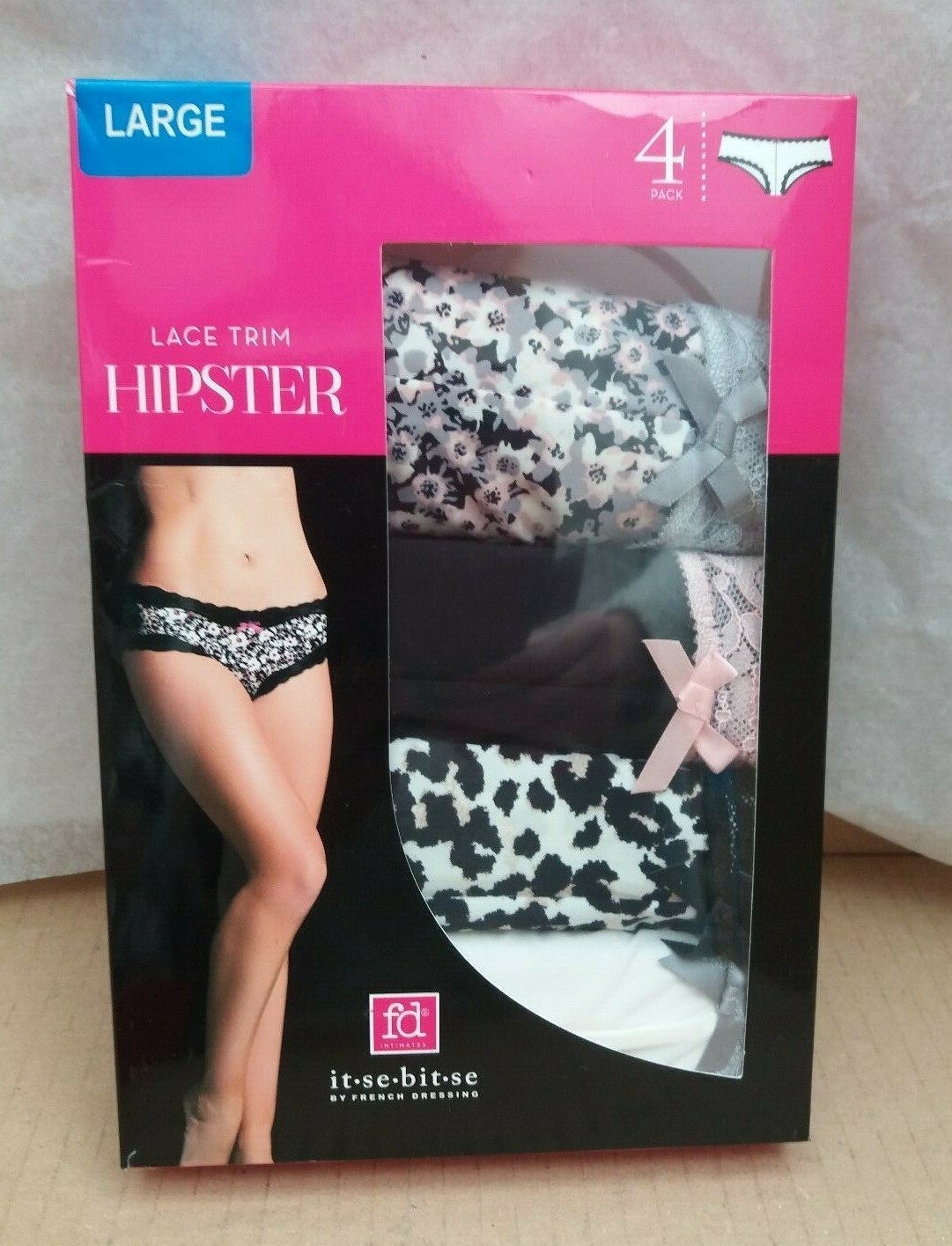 Itsebitse by French Dressing Lace Trim Hipster Pack of 4 A