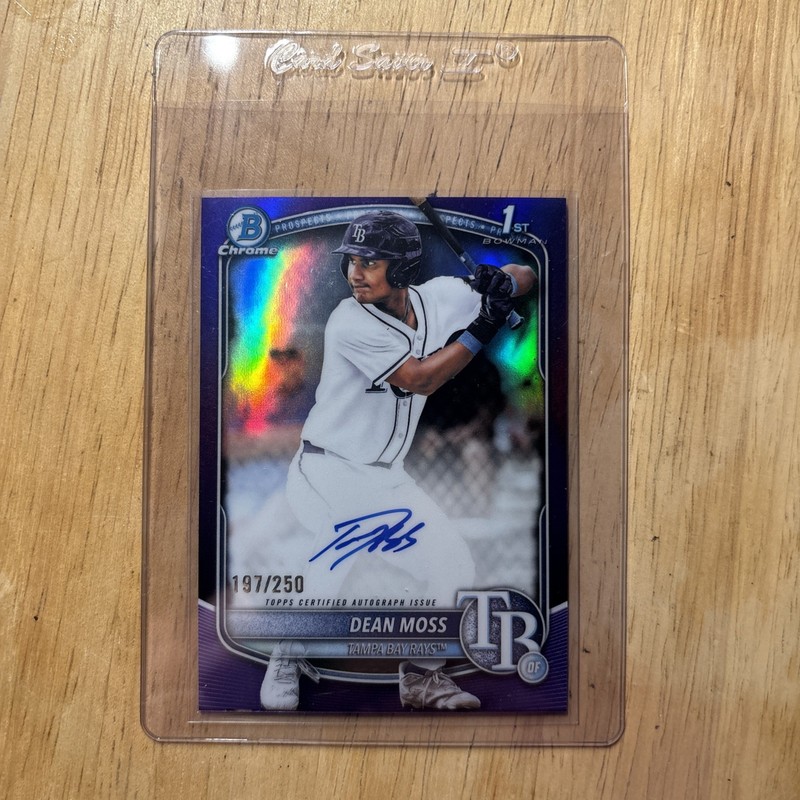 2025 Topps Bowman Chrome Baseball Dean Moss 1st Purple Auto 197/250