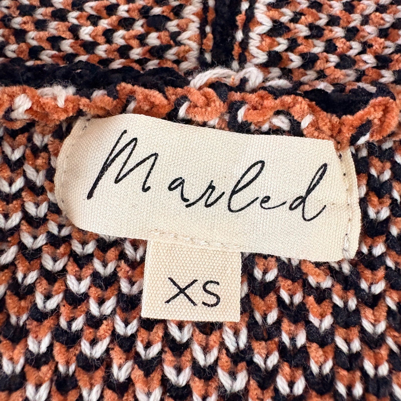 Marled Geometric Pattern Open Front Knit Cardigan… - image 4