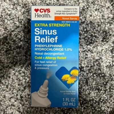 CVS Health Extra Strength Sinus Relief Nasal Spray 1% 1oz Exp 02/2026