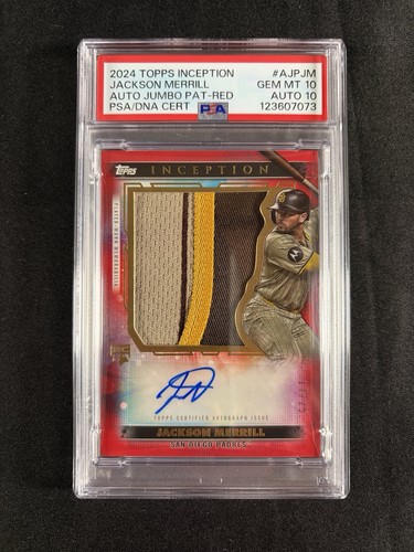 2024 Topps Inception - Jackson Merrill #AJPJM Rookie Patch Auto Red /25 GEM MINT