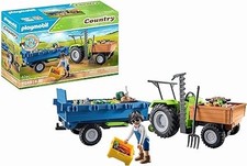 Playmobil Country 71249 Trattore con rimorchio, incl. cassete per il trasport...