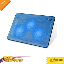 Lightweight Metal Laptop Cooling Pad - 3 Quiet Fans for 15.6-17 Inch Laptops