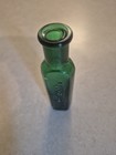 Antique SOLON PALMER Perfume Bottle Emerald Green Glass Embossed Script Vintage — photo 1