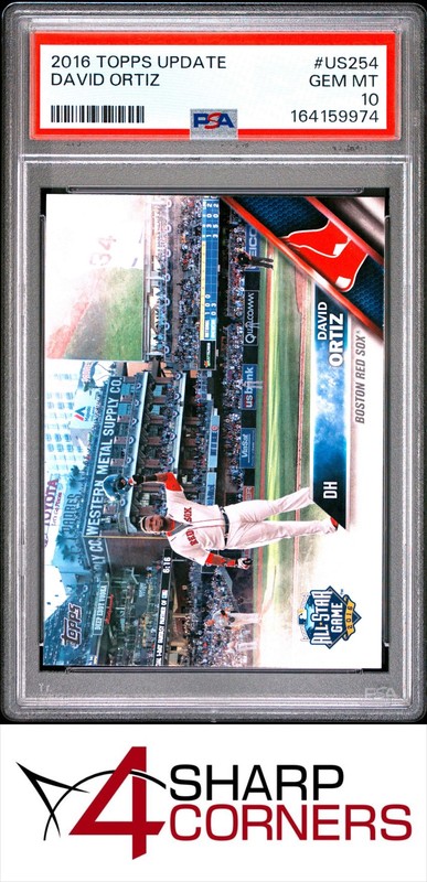 2016 TOPPS UPDATE #US254 DAVID ORTIZ RED SOX HOF RAISING HELMET PSA 10